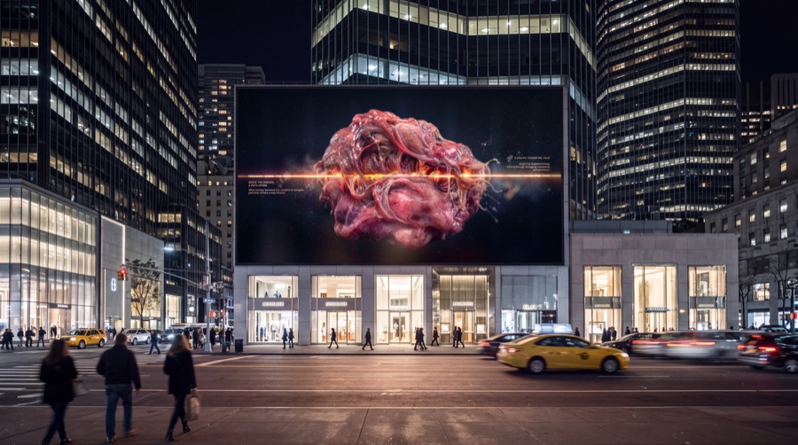 Campaign displayed on a city billboard