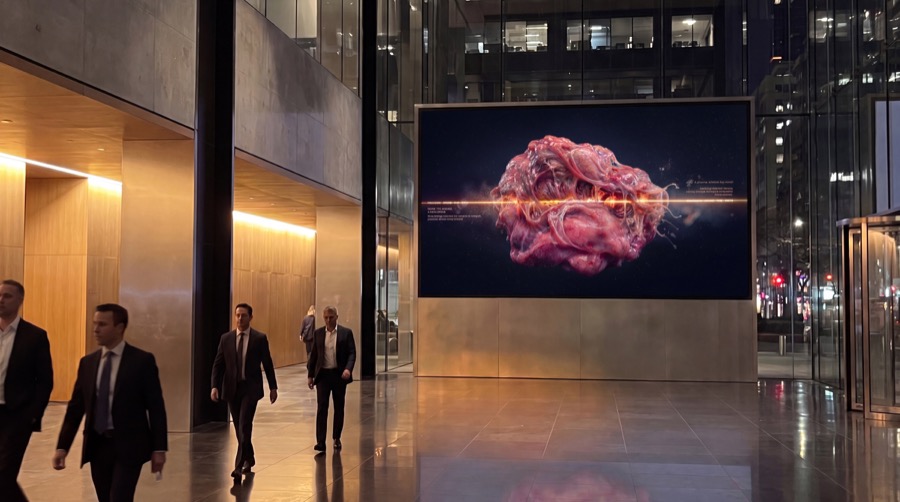 Campaign displayed in a lobby